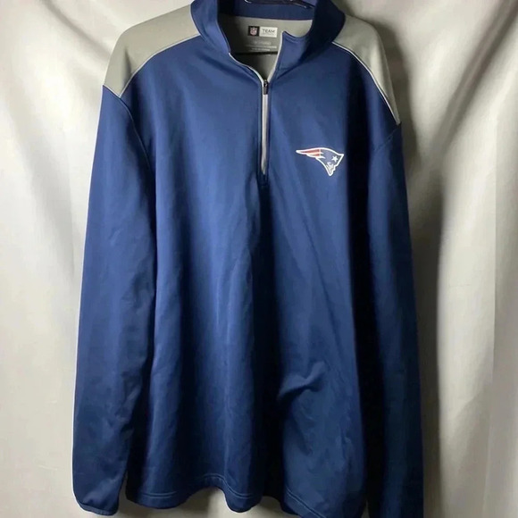 NFL TEAM MENS SIZE 3XL NEW ENGLAND PATRIOTS 3/4 ZIP LONG SLEEVE PULLOVER SHIRT - Picture 13 of 13